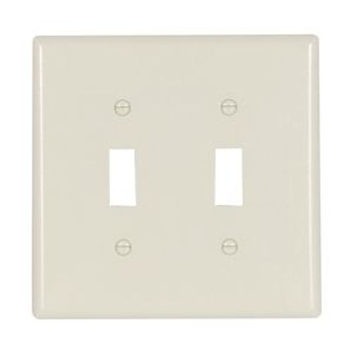 Main product image of Mid-Size Toggle Switch Wallplate, Light Almond, Toggle, Thermoset, 2, Mid-Size, 2039LA