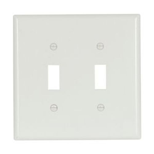Main product image of Toggle Wallplate, White, Toggle Cutout, Thermoset, Two- Gang, Mid-Size, Ed Box, 2039W-BOX