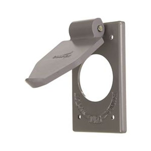 Main product image of Die Cast Aluminum Receptacle Cover, Weatherproof, Self-Closing Application, Wet/DampLocations, 20416D