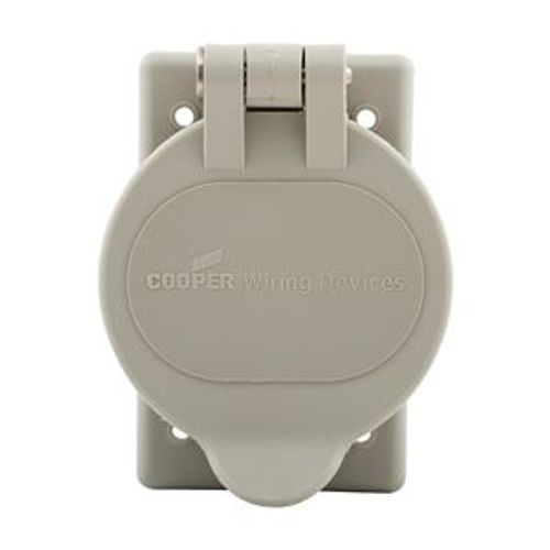 Main product image of Nylon Receptacle Cover, Weatherproof, Self-Closing Application, Gray, Wet/Damp Locations, 20416N