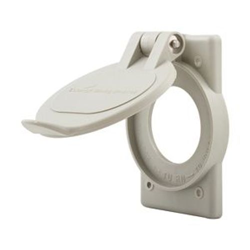 Main product image of Nylon Receptacle Cover, Weatherproof, Self-Closing Application, Gray, Wet/Damp Locations, 20416N