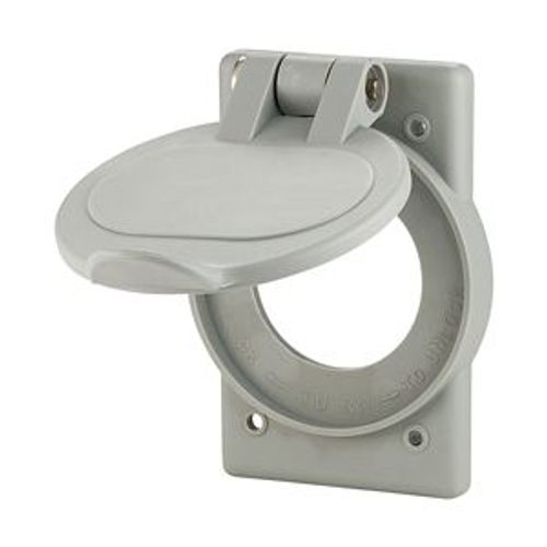 Main product image of Nylon Receptacle Cover, Weatherproof, Self-Closing Application, Gray, Wet/Damp Locations, 20416N