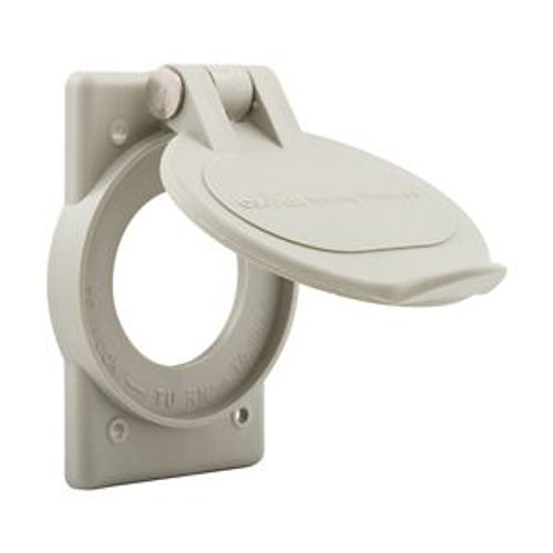 Main product image of Nylon Receptacle Cover, Weatherproof, Self-Closing Application, Gray, Wet/Damp Locations, 20416N