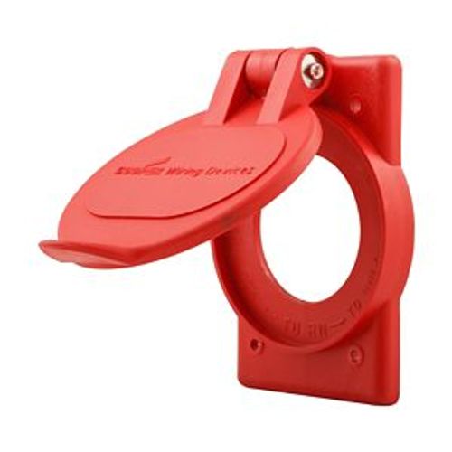 Main product image of Nylon Receptacle Cover, Weatherproof, Self-Closing Application, Red, Wet/Damp Locations, 20446N