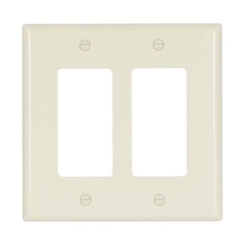 Main product image of Decorator / Gfci Wallplate, Almond, Decorator Cutout, Thermoset, 2- Gang, Mid-Size, Ed Box, 2052A-BOX
