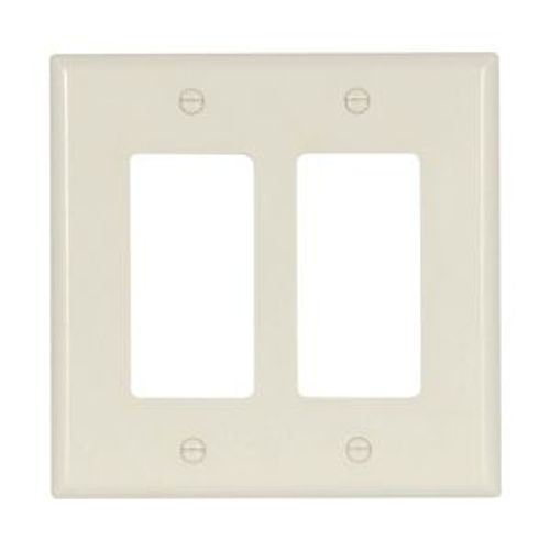 Main product image of Decorator / Gfci Wallplate, Lt. Almond, Decorator Cutout, Thermoset, 2- Gang, Mid-Size, Ed Box, 2052LA-BOX