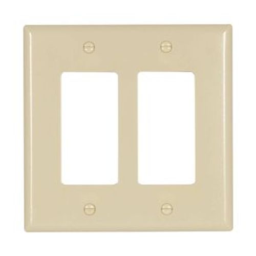 Main product image of Decorator / Gfci Wallplate, Ivory, Decorator Cutout, Thermoset, 2- Gang, Mid-Size, Ed Box, 2052V-BOX