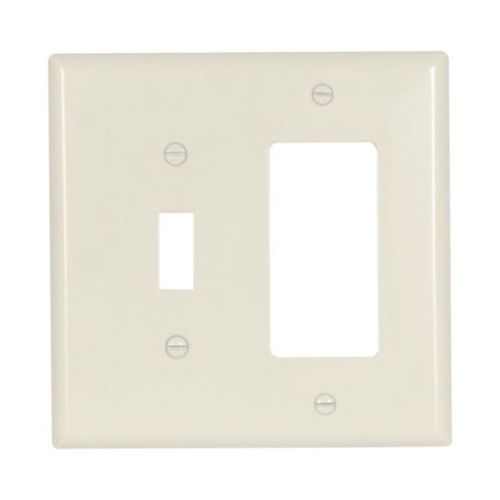 Main product image of Combination Wallplate, Lt. Almond, Toggle, Decorator Cutout, Thermoset, 2- Gang, Mid-Size, Sp, 2053LA-SP