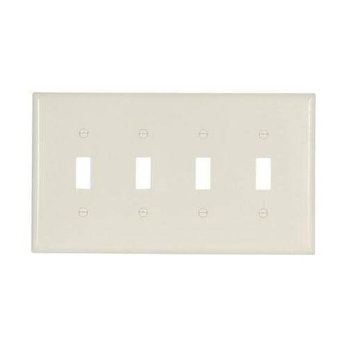 Main product image of Toggle Wallplate, Lt. Almond, Toggle Cutout, Thermoset, Four- Gang, Mid-Size, 2054LA
