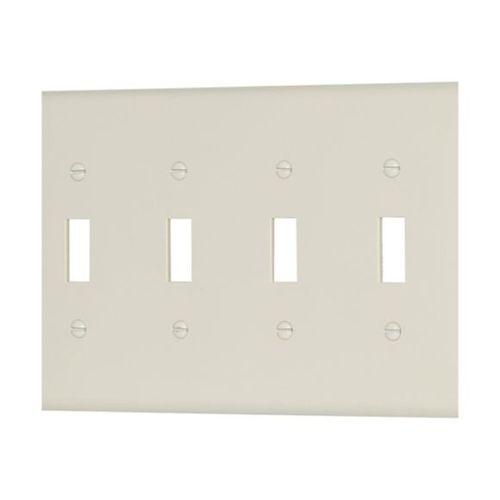 Main product image of Toggle Wallplate, Lt. Almond, Toggle Cutout, Thermoset, Four- Gang, Mid-Size, 2054LA