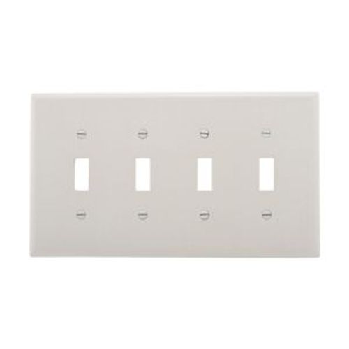 Main product image of Toggle Wallplate, White, Toggle Cutout, Thermoset, Four- Gang, Mid-Size, Ed Box, 2054W-BOX