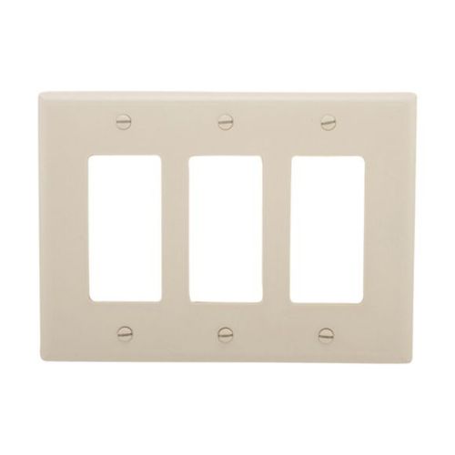 Main product image of Decorator / Gfci Wallplate, Lt. Almond, Decorator Cutout, Thermoset, 3- Gang, Mid-Size, Ed Box, 2063LA-BOX