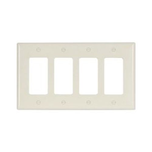 Main product image of Decorator / Gfci Wallplate, Lt. Almond, Decorator Cutout, Thermoset, 4- Gang, Mid-Size, Ed Box, 2064LA-BOX