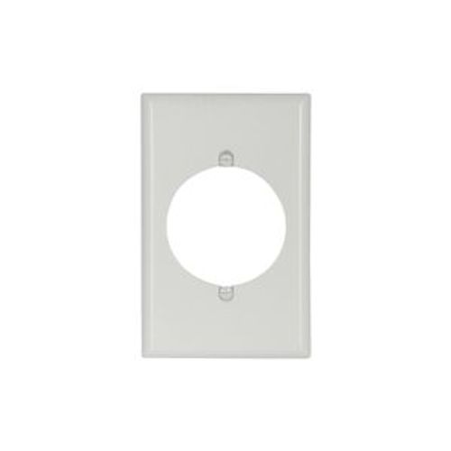 Main product image of Power Outlet And Locking Wallplate, White, 2.15" Hole Cutout, Thermoset, Single-Gang, Mid-Size, 2068W-BOX