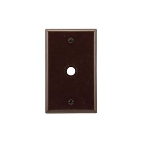Main product image of Telephone And Coaxial Wallplate, Brown, 0.375" Hole Cutout, Thermoset, Single-Gang, 2128B-BOX