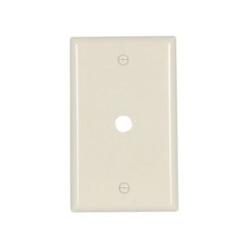 Main product image of Telephone And Coaxial Wallplate, Lt. Almond, 0.375" Hole Cutout, Thermoset, Single-Gang, 2128LA