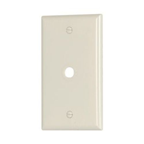 Main product image of Telephone And Coaxial Wallplate, Lt. Almond, 0.375" Hole Cutout, Thermoset, Single-Gang, 2128LA