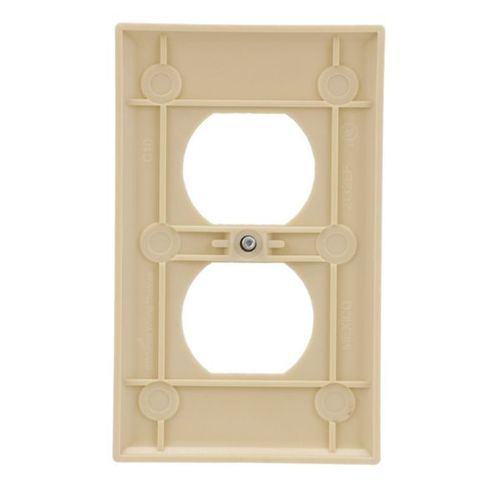 Main product image of Duplex Receptacle Wallplate, Ivory, Duplex Receptacle Cutout, Thermoset, Single- Gang, Standard, 2132V