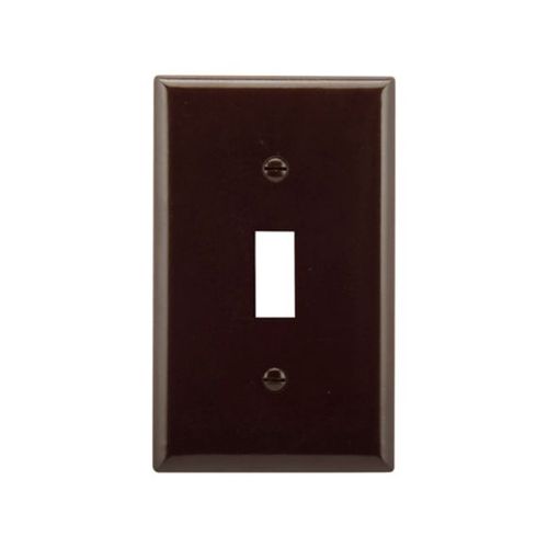 Main product image of Toggle Wallplate, Brown, Toggle Cutout, Thermoset, Single- Gang, Standard, Ed Box, 2134B-BOX