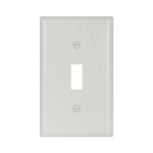 Main product image of Toggle Wallplate, White, Toggle Cutout, Thermoset, Single- Gang, Standard, 2134W