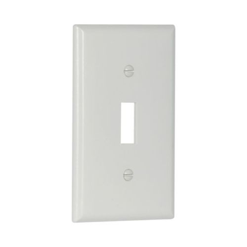 Main product image of Toggle Wallplate, White, Toggle Cutout, Thermoset, Single- Gang, Standard, 2134W