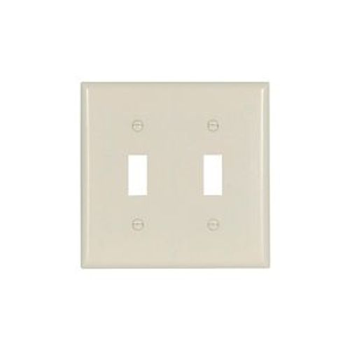 Main product image of Toggle Wallplate, Lt. Almond, Toggle Cutout, Thermoset, Two- Gang, Standard, Ed Box, 2139LA-BOX