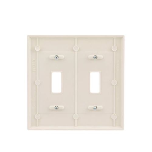 Main product image of Toggle Wallplate, Lt. Almond, Toggle Cutout, Thermoset, Two- Gang, Standard, Ed Box, 2139LA-BOX