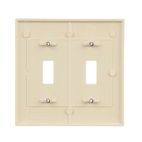 Main product image of Toggle Wallplate, Ivory, Toggle Cutout, Thermoset, Two- Gang, Standard, Ed Box, 2139V-BOX