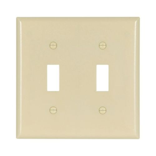 Main product image of Toggle Wallplate, Ivory, Toggle Cutout, Thermoset, Two- Gang, Standard, 2139V