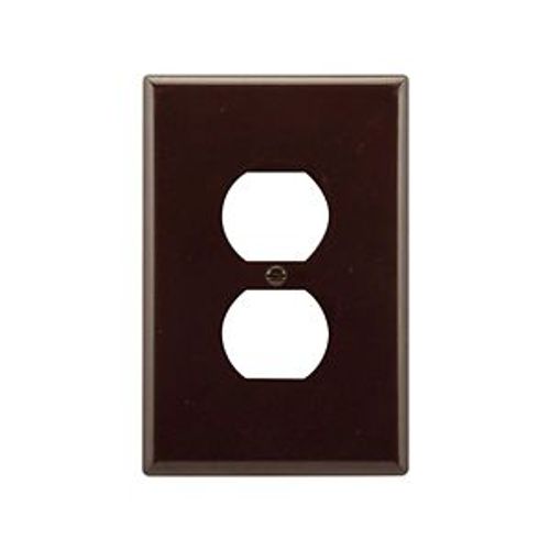 Main product image of Duplex Receptacle Wallplate, Brown, Duplex Receptacle Cutout, Thermoset, Single-Gang, Oversize, 2142B-BOX