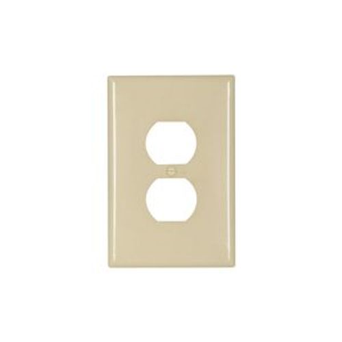 Main product image of Duplex Receptacle Wallplate, Ivory, Duplex Receptacle Cutout, Thermoset, Single-Gang, Oversize, 2142V-BOX