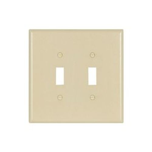 Main product image of Toggle Wallplate, Ivory, Toggle Cutout, Thermoset, Two- Gang, Oversize, Ed Box, 2149V-BOX