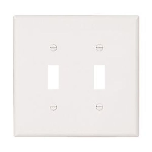 Main product image of Toggle Wallplate, White, Toggle Cutout, Thermoset, Two- Gang, Oversize, Ed Box, 2149W-BOX