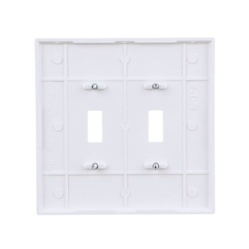 Main product image of Toggle Wallplate, White, Toggle Cutout, Thermoset, Two- Gang, Oversize, Ed Box, 2149W-BOX