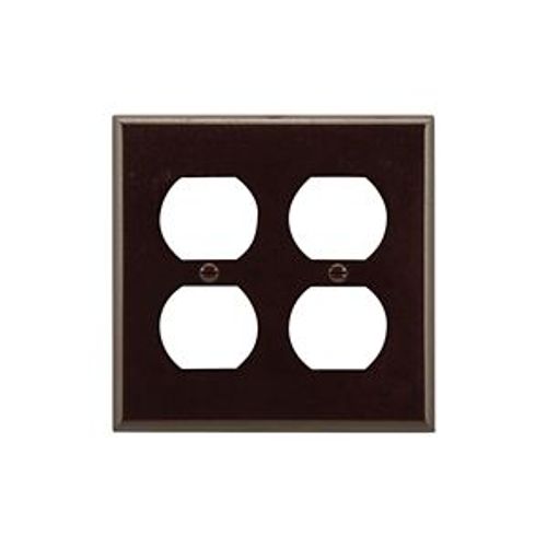 Main product image of Duplex Receptacle Wallplate, Brown, Duplex Receptacle Cutout, Thermoset, 2- Gang, Standard, 2150B-BOX