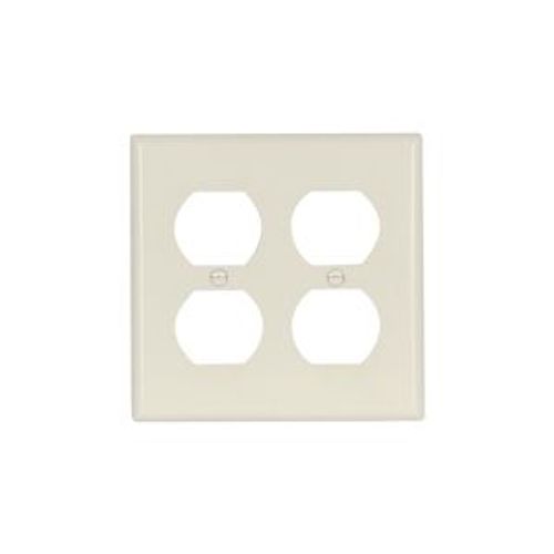 Main product image of Duplex Receptacle Wallplate, Lt. Almond, Duplex Receptacle Cutout, Thermoset, 2-Gang, 2150LA-BOX