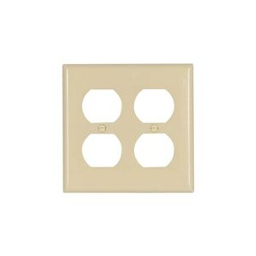 Main product image of Standard Size Duplex Receptacle Wallplate, Ivory, Power Outlet, Thermoset, 2, Standard, 2150V-BOX