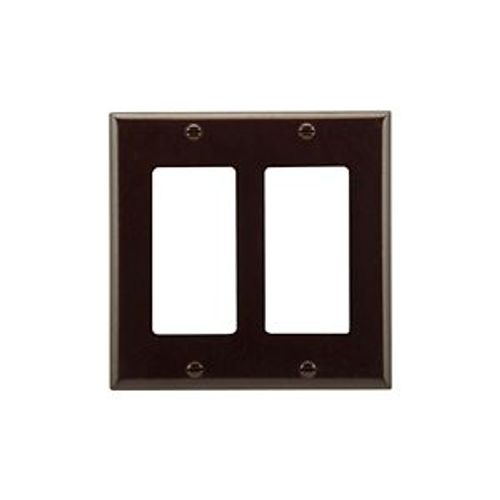 Main product image of Decorator / Gfci Wallplate, Brown, Decorator Cutout, Thermoset, 2- Gang, Standard, Ed Box, 2152B-BOX