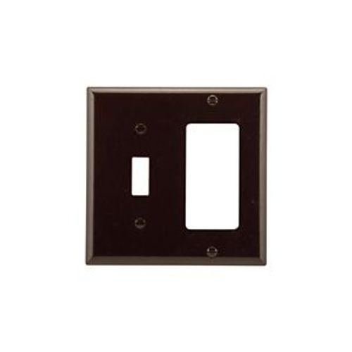 Main product image of Combination Wallplate, Brown, Toggle, Decorator Cutout, Thermoset, 2- Gang, Standard, Ed Box, 2153B-BOX