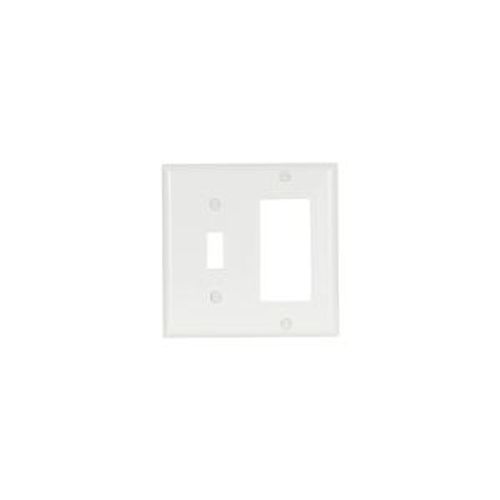 Main product image of Combination Wallplate, White, Toggle, Decorator Cutout, Thermoset, 2- Gang, Standard, Ed Box, 2153W-BOX