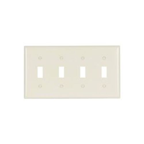 Main product image of Toggle Wallplate, Lt. Almond, Toggle Cutout, Thermoset, Four- Gang, Standard, Ed Box, 2154LA-BOX
