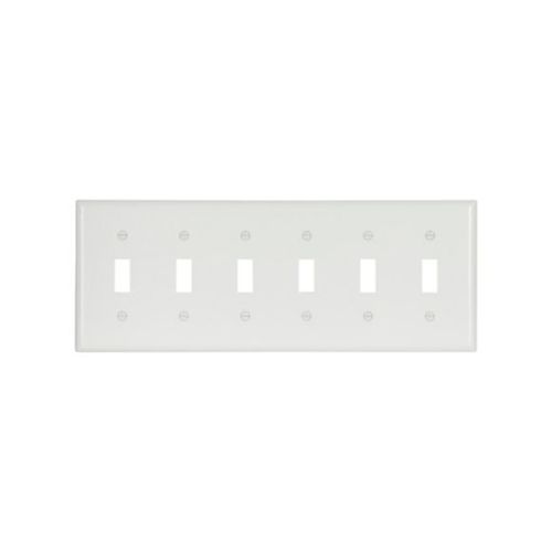 Main product image of Toggle Wallplate, Almond, Toggle Cutout, Thermoset, 6-Gang, Standard, Ed Box, 2156W-BOX