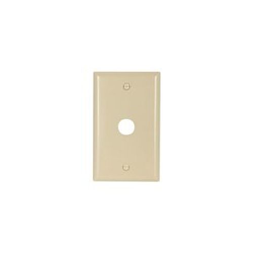 Main product image of Telephone And Coaxial Wallplate, Ivory, 0.625" Hole Cutout, Thermoset, Single-Gang, 2159V-BOX