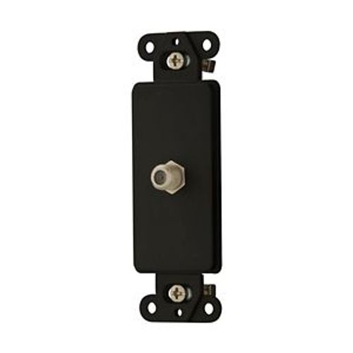 Main product image of Decorator Insert w/ Connector, Type F Coaxial Adapter, Video Applications, 2162BK