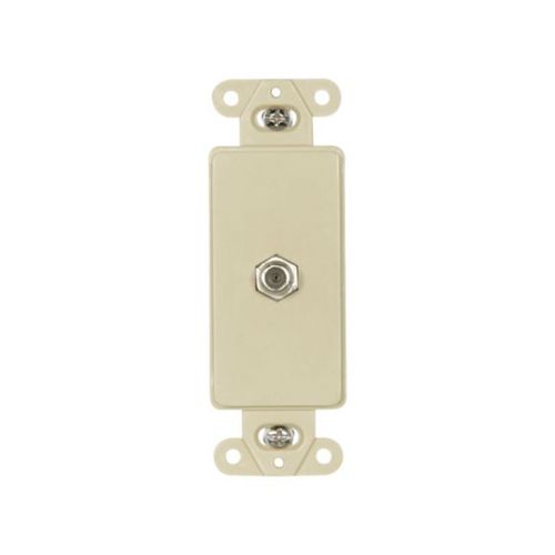 Main product image of Decorator Insert w/ Connector, Type F Coaxial Adapter, Residential Video Applications, Ivory, 2162V