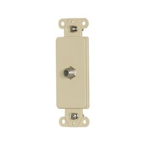 Main product image of Decorator Insert w/ Connector, Type F Coaxial Adapter, Residential Video Applications, Ivory, 2162V