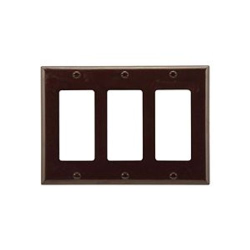 Main product image of Decorator / Gfci Wallplate, Brown, Decorator Cutout, Thermoset, 3- Gang, Standard, Ed Box, 2163B-BOX