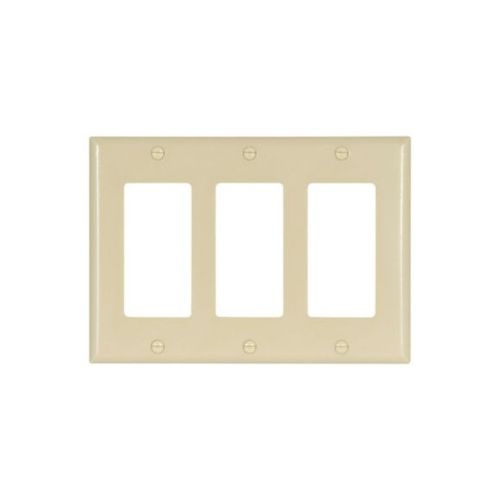 Main product image of Decorator / Gfci Wallplate, Gray, Decorator Cutout, Thermoset, 3- Gang, Standard, Ed Box, 2163GY-BOX