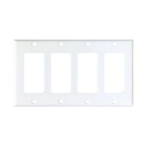 Main product image of Decorator / Gfci Wallplate, White, Decorator Cutout, Thermoset, 4- Gang, Standard, Ed Box, 2164W-BOX