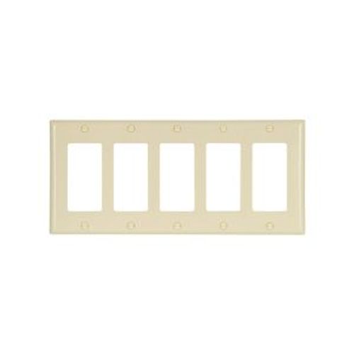 Main product image of Decorator / Gfci Wallplate, Ivory, Decorator Cutout, Thermoset, Five- Gang, Standard, Ed Box, 2165V-BOX